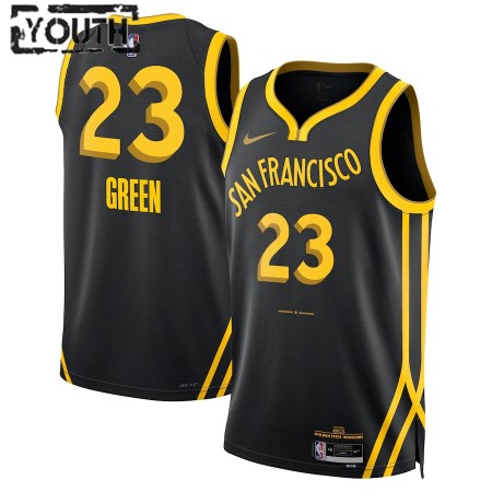 Golden State Warriors Draymond Green Nike 2023-24 City Edition Musta Pelipaidat Swingman - Lasten